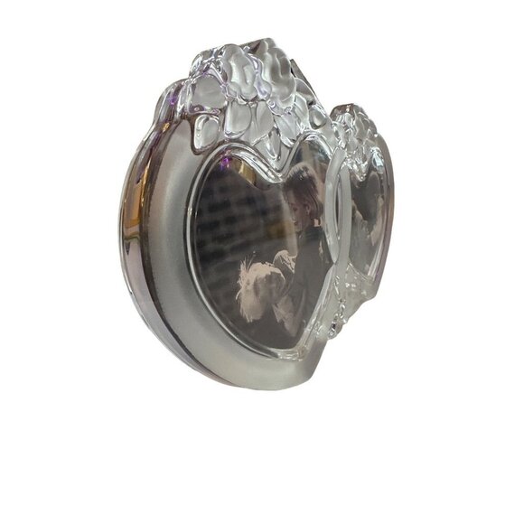 Monet Frame Double Heart Roses Frosted Glass Interwoven Hearts - Picture 3 of 6